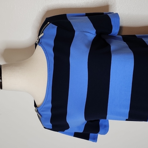 Michael Michael Kors Stripe Top Shoulder Zippers Designer Casual Popular Trendy - Picture 5 of 9